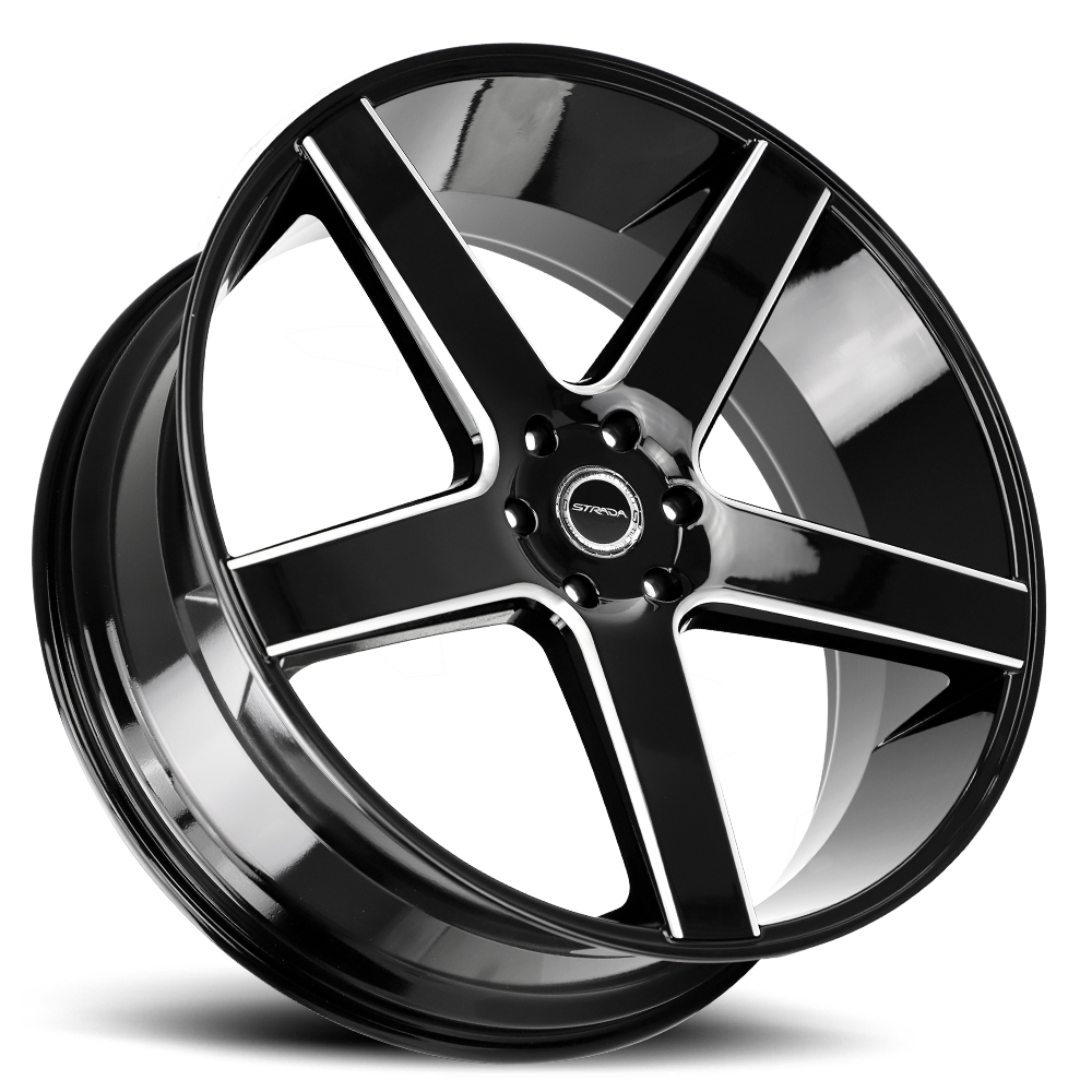 STRADA S35 PERFETTO 24X10 24MM 6X139.7 GLOSS BLACK MILLED | S35463924GBML