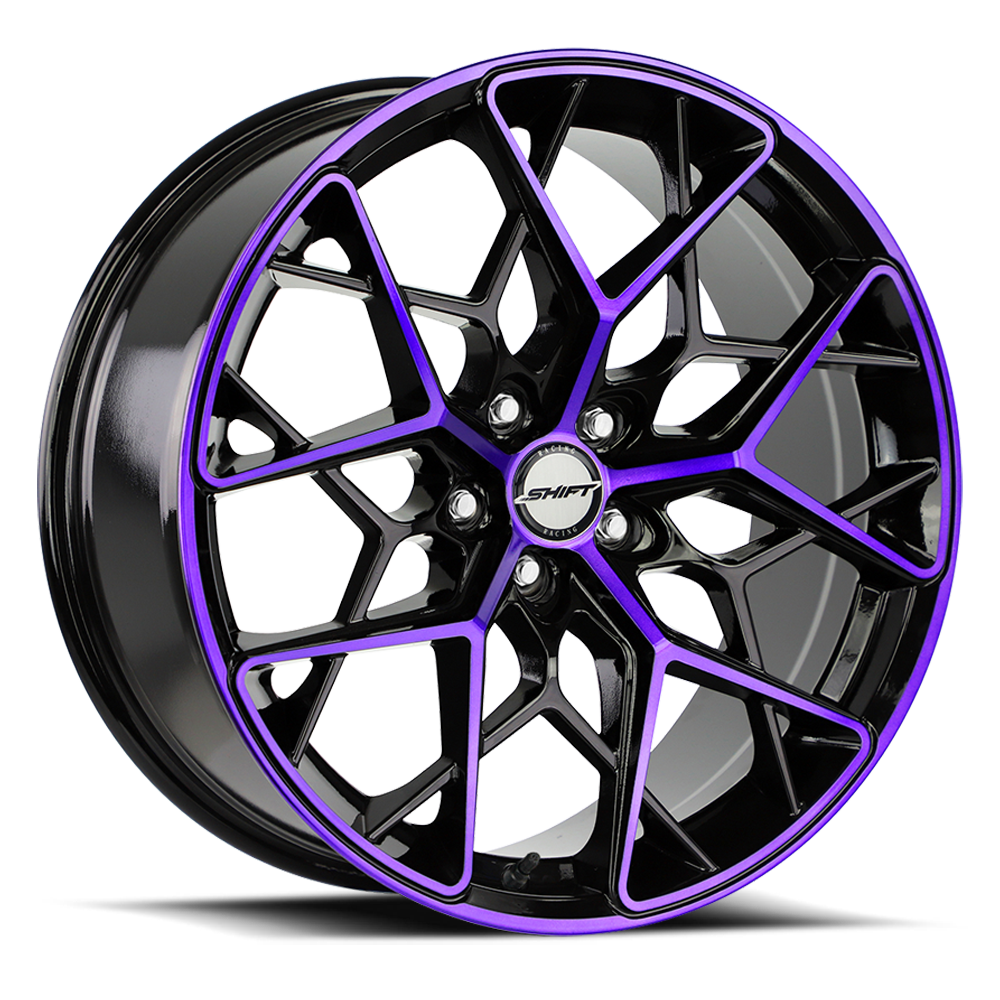 SHIFT H35 PISTON 18X8.5 35MM 5X100 GLOSS BLACK PURPLE MACHINED | H35850035GBMP
