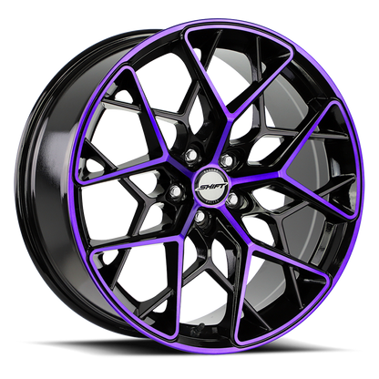 SHIFT H35 PISTON 20X8.5 35MM 5X100 GLOSS BLACK PURPLE MACHINED | H35050035GBMP