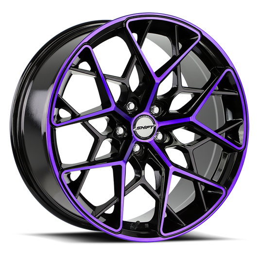 SHIFT H35 PISTON 20X8.5 35MM 5X100 GLOSS BLACK PURPLE MACHINED | H35050035GBMP