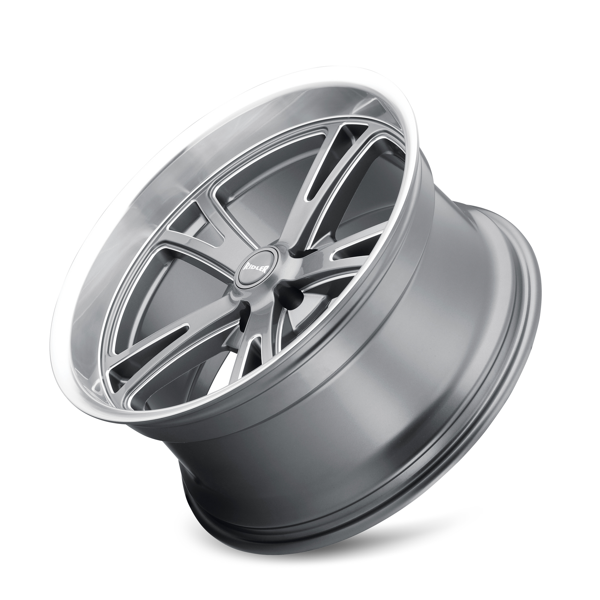 RIDLER 606 18X8 0 5x127 GREY W/MACHINED LIP