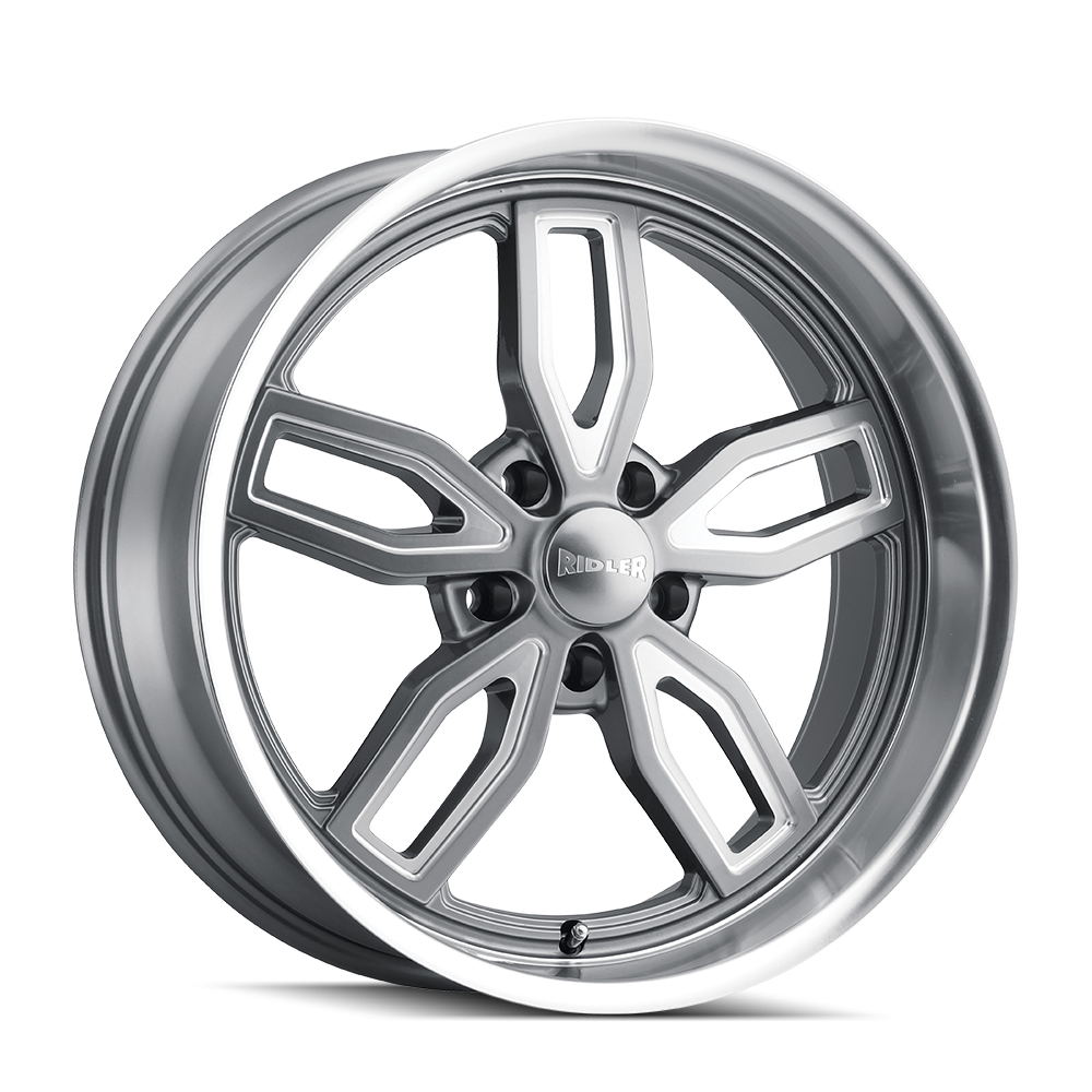 RIDLER 608 18x8 0 5x114.3 GREY W/ MILLED SPOKES & DIAMOND LIP