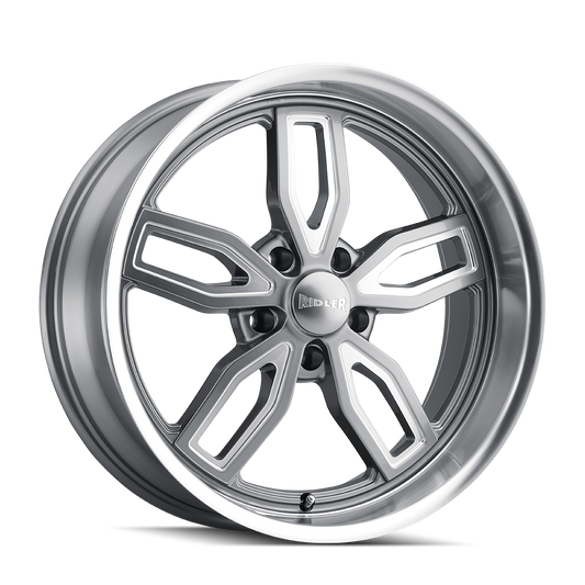 RIDLER 608 20x10 0 5x114.3 GREY W/ MILLED SPOKES & DIAMOND LIP