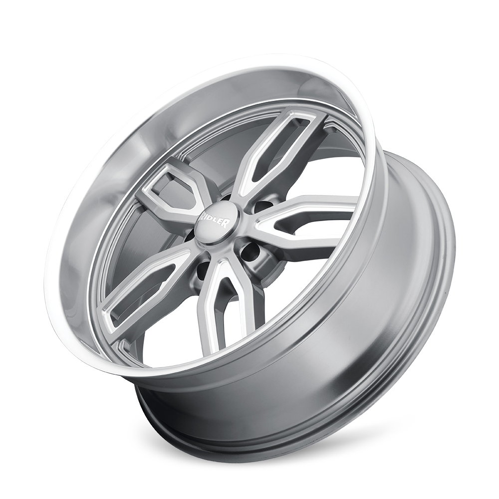RIDLER 608 20x10 0 5x120.65 GREY W/ MILLED SPOKES & DIAMOND LIP
