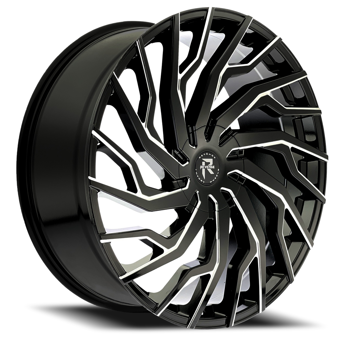 REVENGE LUXURY RL-101 22X8.5 35 5X112/5X114.3 BLACK MILLED WINDOWS