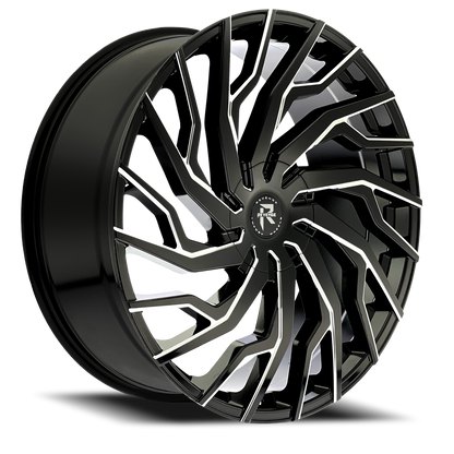 REVENGE LUXURY RL-101 22X8.5 35 5X112/5X114.3 BLACK MILLED WINDOWS