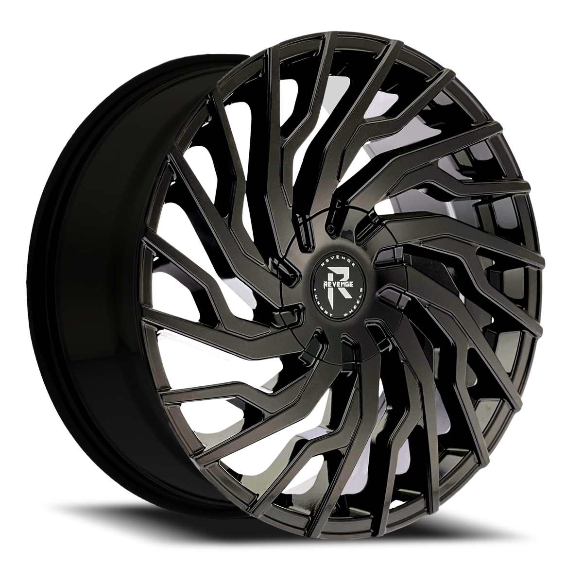 REVENGE LUXURY RL-101 20X8.5 35 5X112/5X114.3 GLOSS BLACK