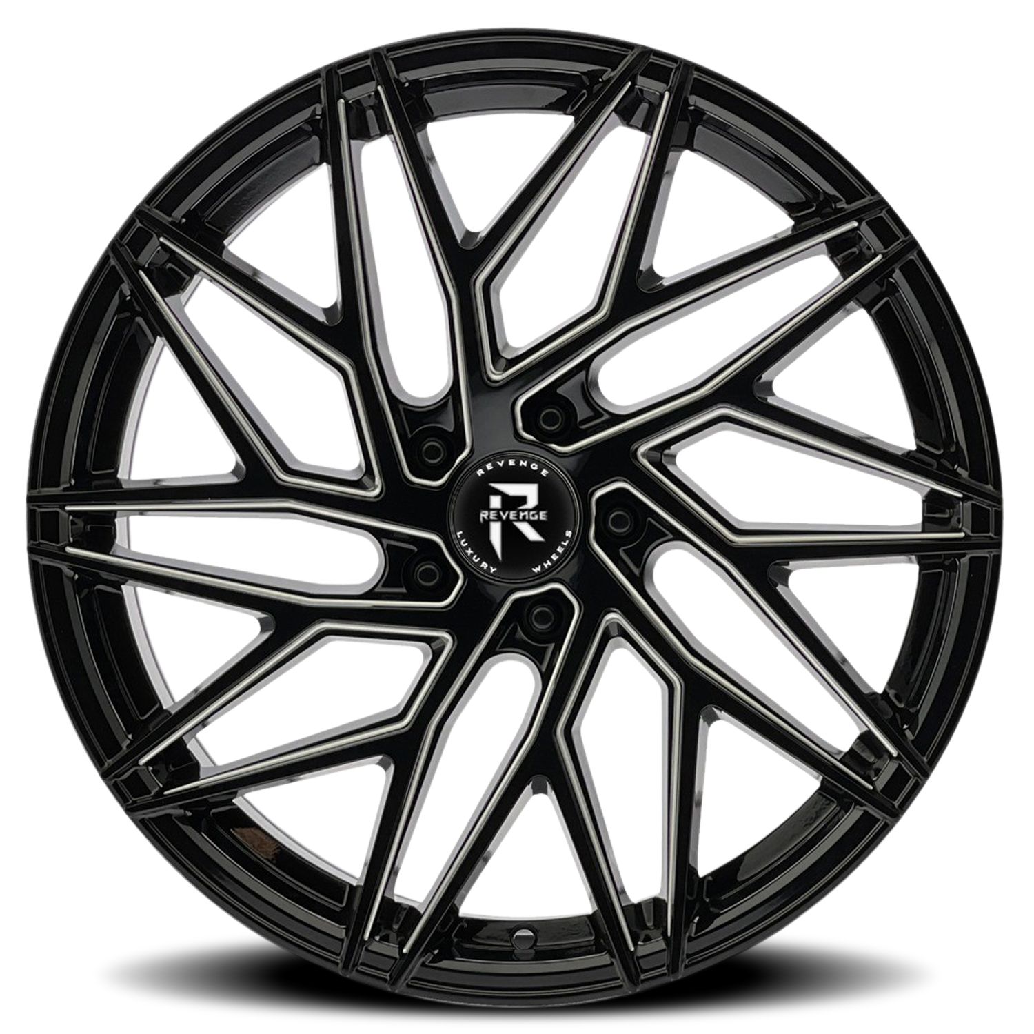 REVENGE LUXURY RL-102 22X9 35 5X114.3 BLACK MILLED WINDOWS
