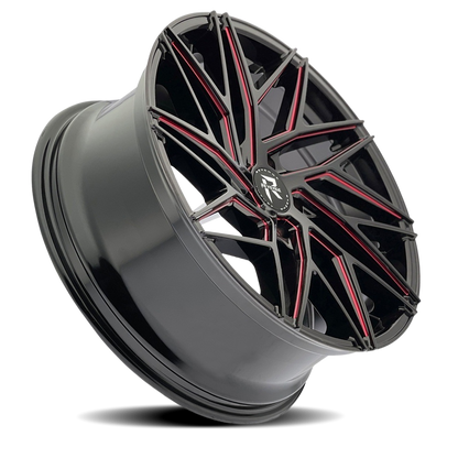 REVENGE LUXURY RL-102 22X9 20 5X115 BLACK RED MILLED