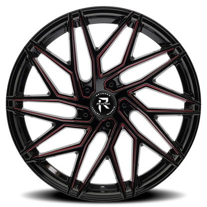 REVENGE LUXURY RL-102 22X9 35 5X112 BLACK RED MILLED