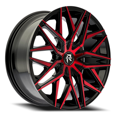 REVENGE LUXURY RL-104 18X8 35 5X120/5X114.3 BLACK RED FACE