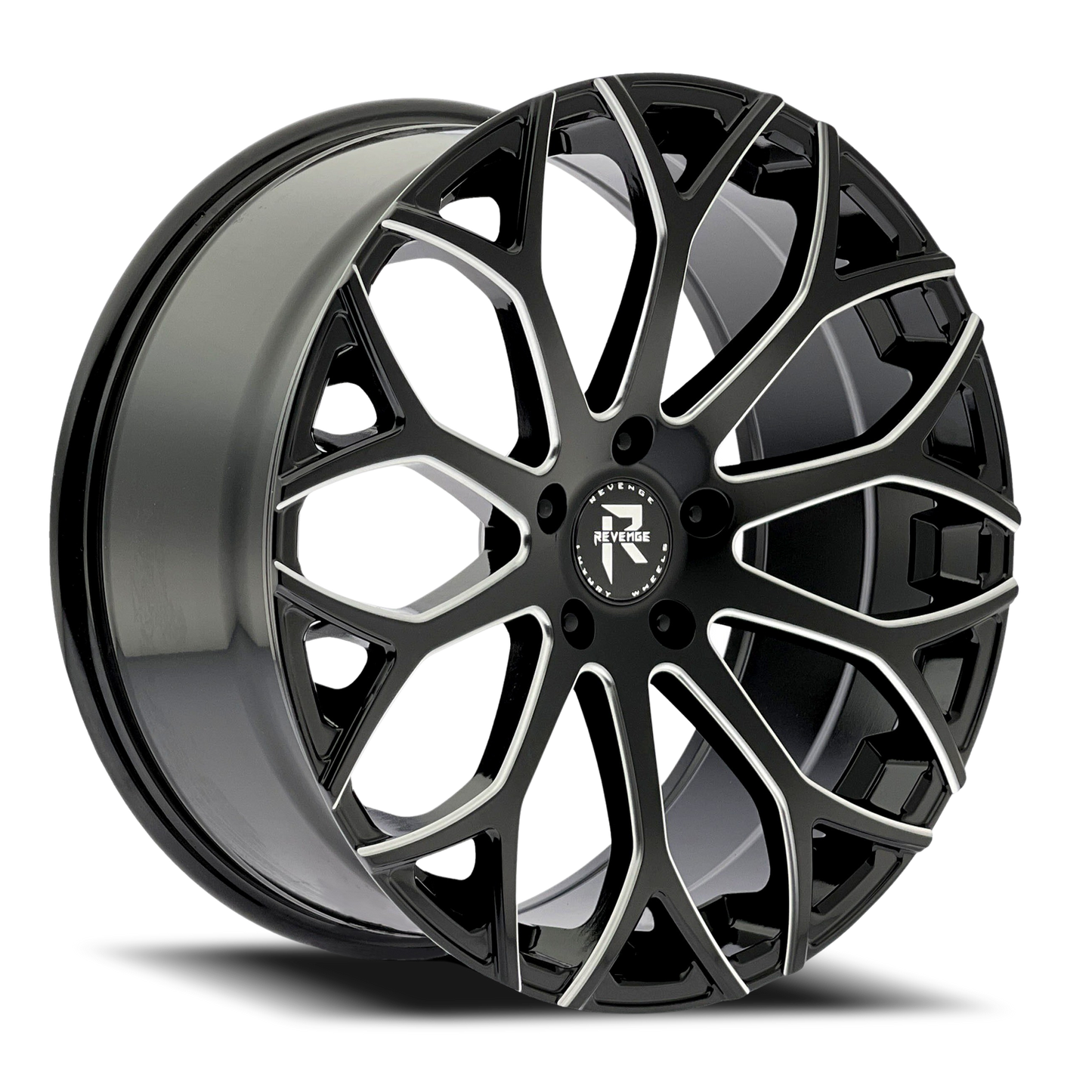 REVENGE LUXURY RL-105 20X9 35 5X112 BLACK MILLED WINDOWS