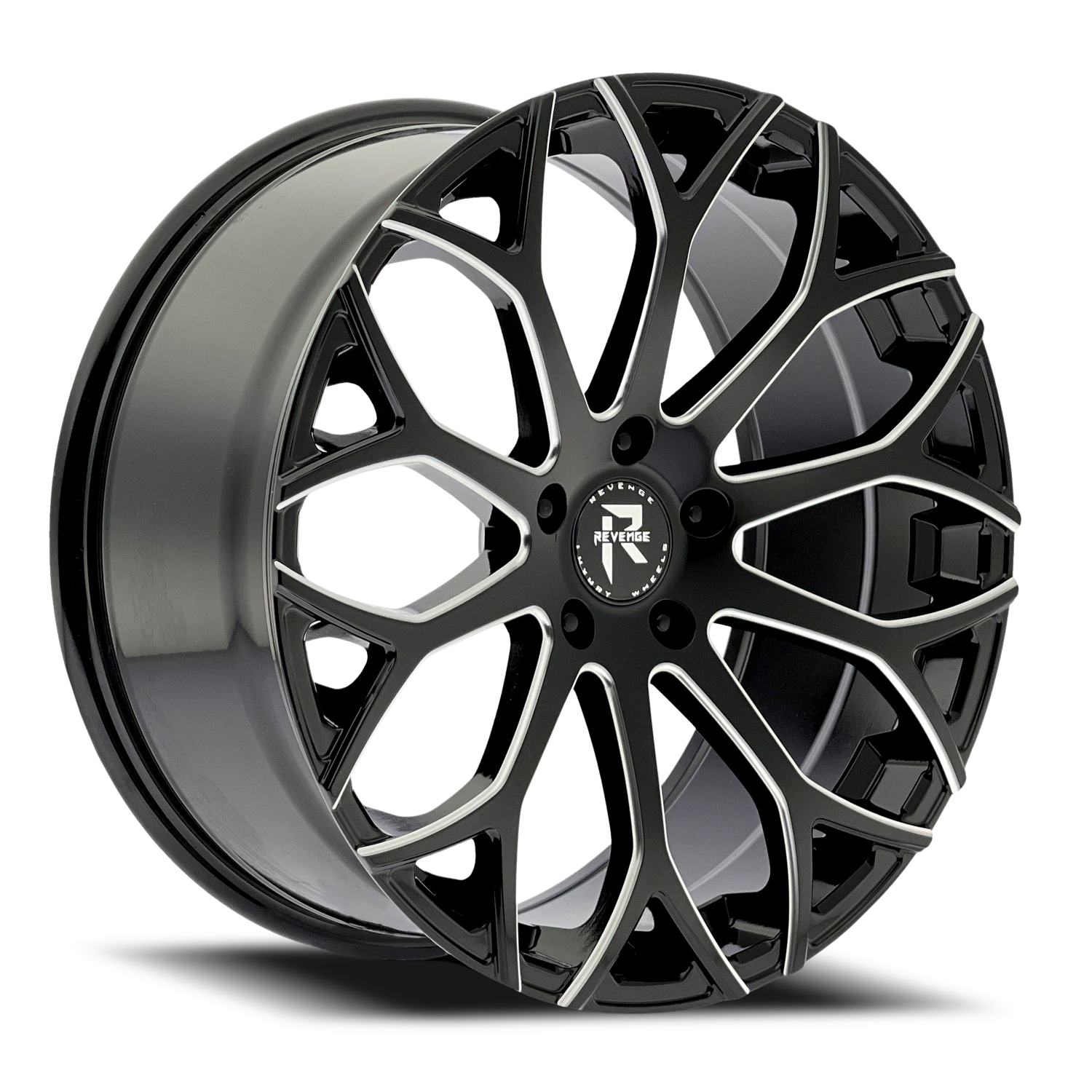 REVENGE LUXURY RL-105 20X9 35 5X112 BLACK MILLED WINDOWS