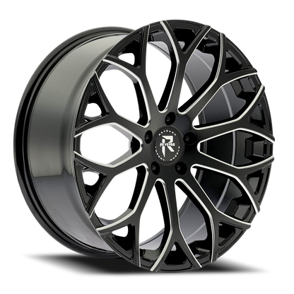 REVENGE LUXURY RL-105 20X9 35 5X120 BLACK MILLED WINDOWS