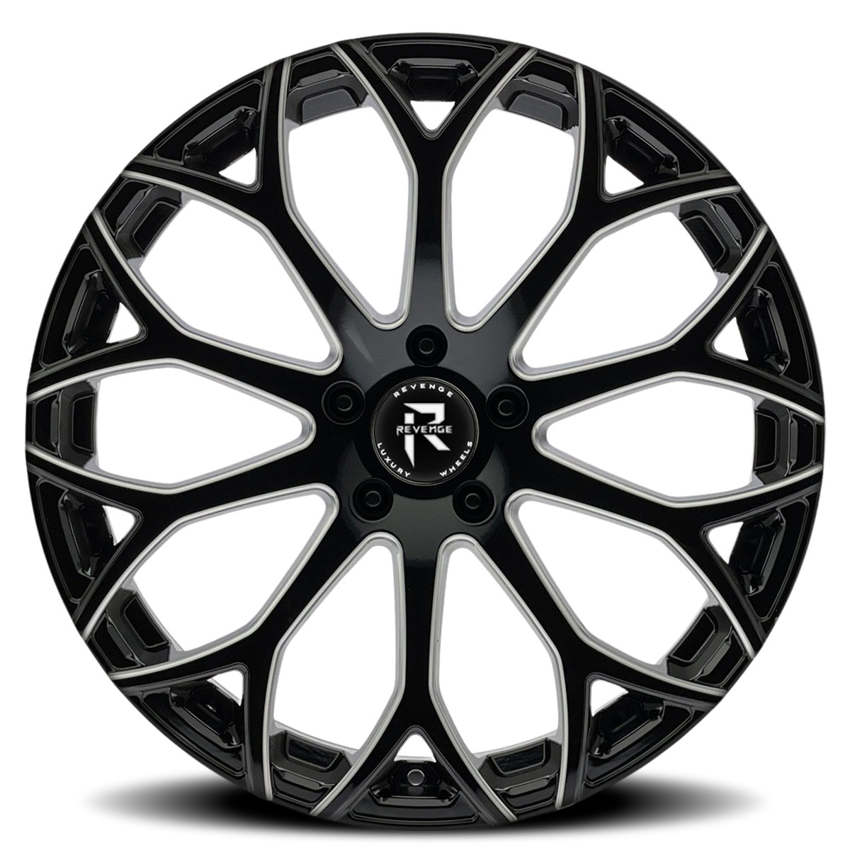 REVENGE LUXURY RL-105 20X9 35 5X112 BLACK MILLED WINDOWS