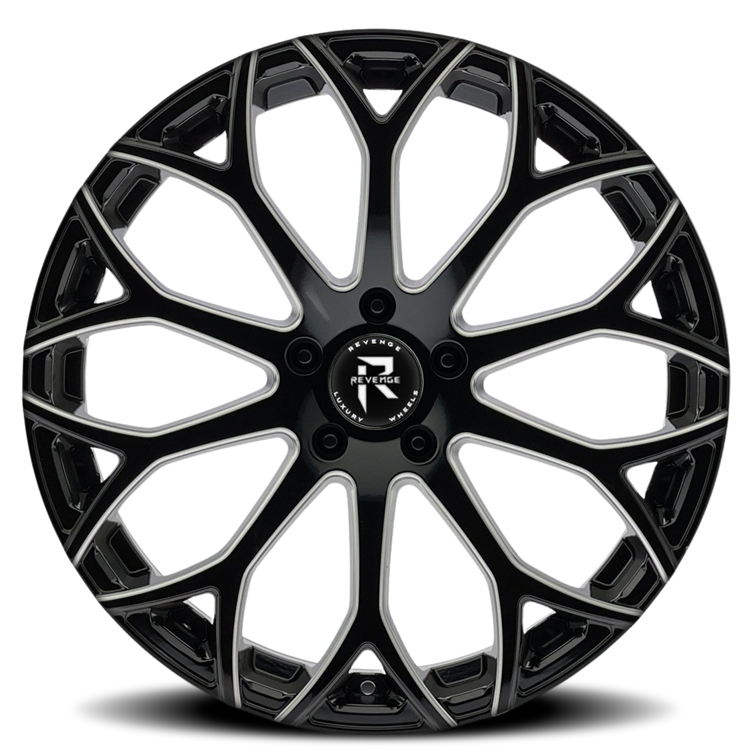 REVENGE LUXURY RL-105 20X9 35 5X112 BLACK MILLED WINDOWS