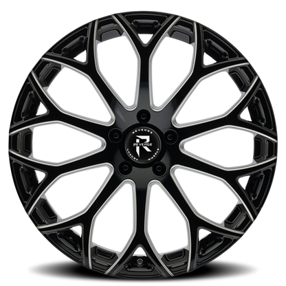 REVENGE LUXURY RL-105 22X9 35 5X120 BLACK MILLED WINDOWS