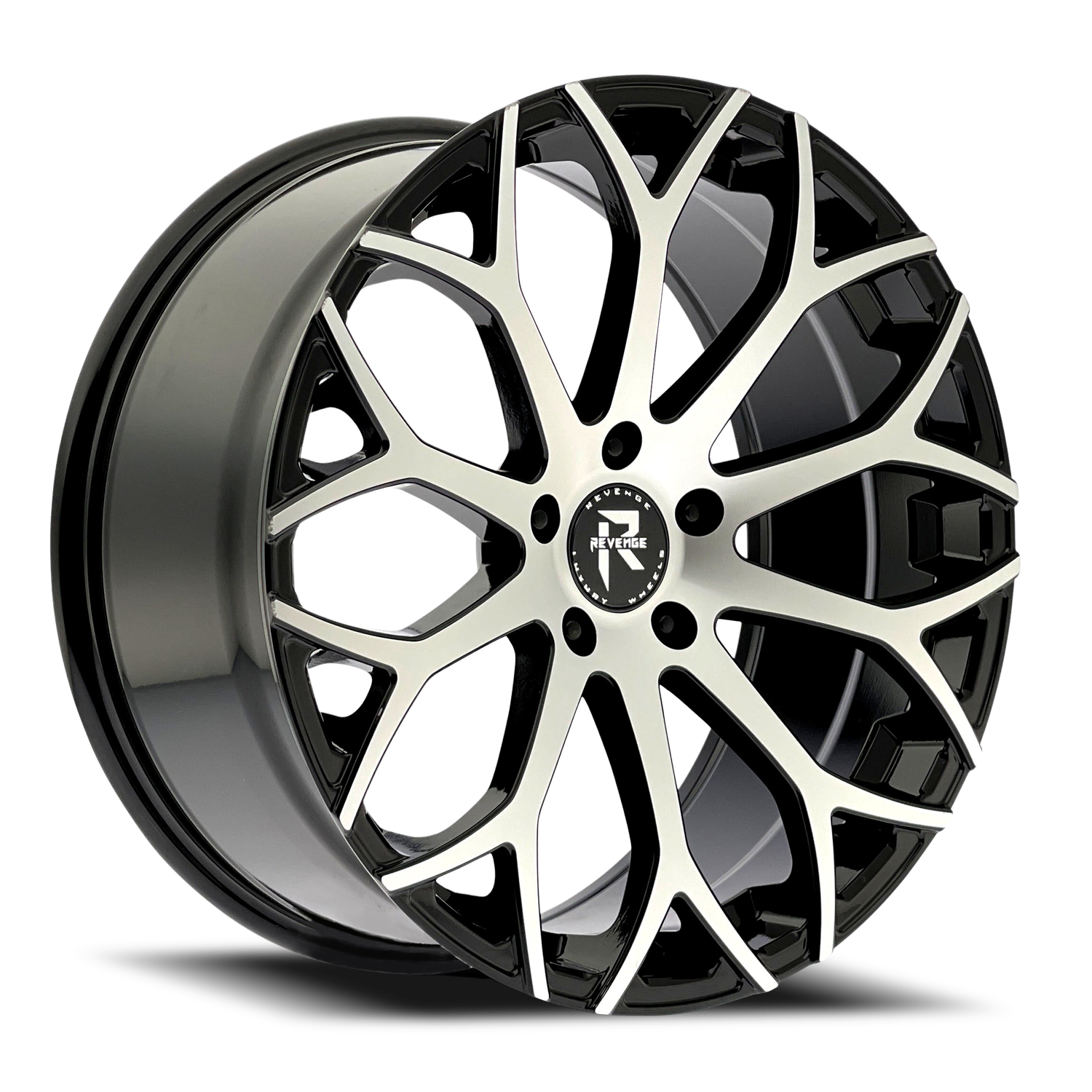 REVENGE LUXURY RL-105 22X9 20 5X115 BLACK MACHINED