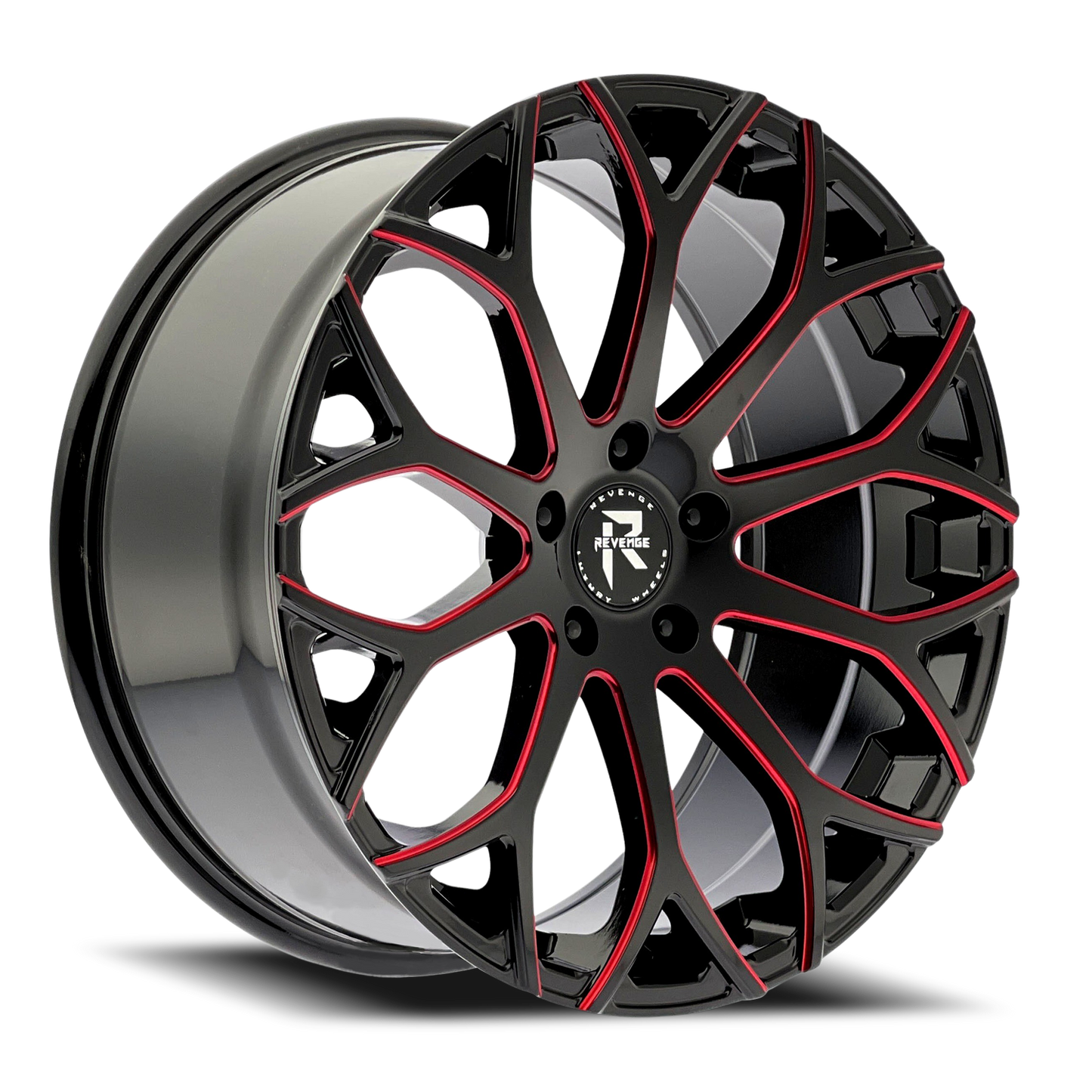 REVENGE LUXURY RL-105 20X9 35 5X114.3 BLACK RED MILLED