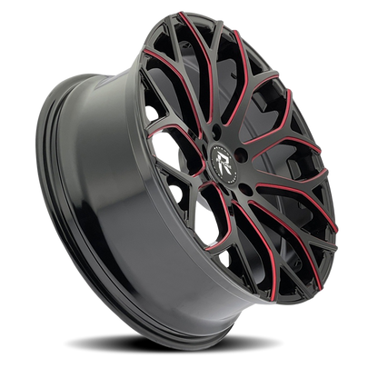 REVENGE LUXURY RL-105 22X9 35 5X120 BLACK RED MILLED