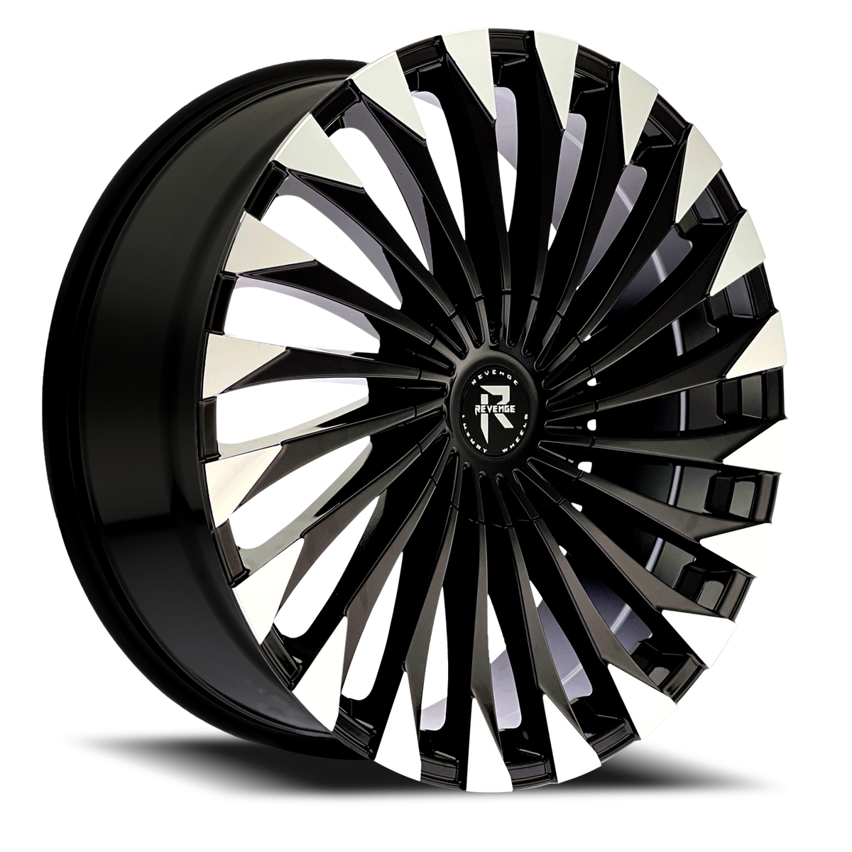 REVENGE LUXURY RL-106 20X8.5 35 5X108/5X114.3 BLACK MACHINED