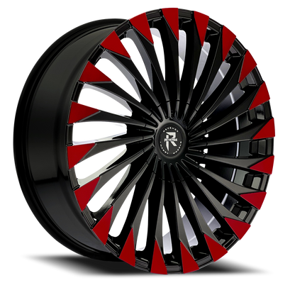REVENGE LUXURY RL-106 26X10 35 5X115/5X120 BLACK RED FACE