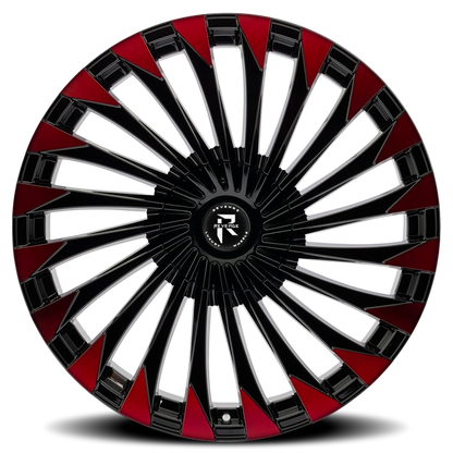 REVENGE LUXURY RL-106 26X10 35 5X115/5X120 BLACK RED FACE