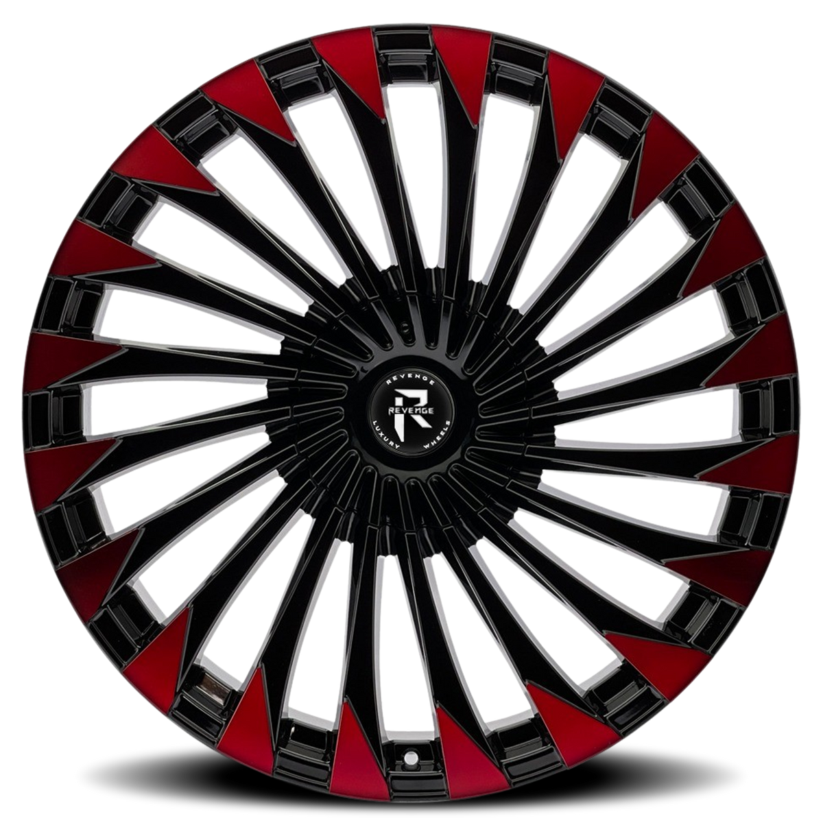 REVENGE LUXURY RL-106 26X10 15 5X127/5X139.7 BLACK RED FACE