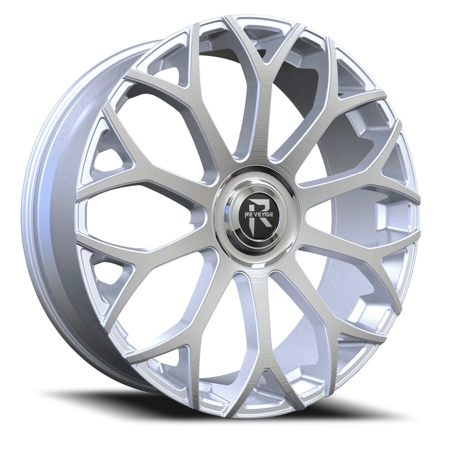 REVENGE LUXURY RL105 28X9.5 25 6X135/6X139.7 BRUSHED SILVER CHROME STAINLESS STEEL LIP