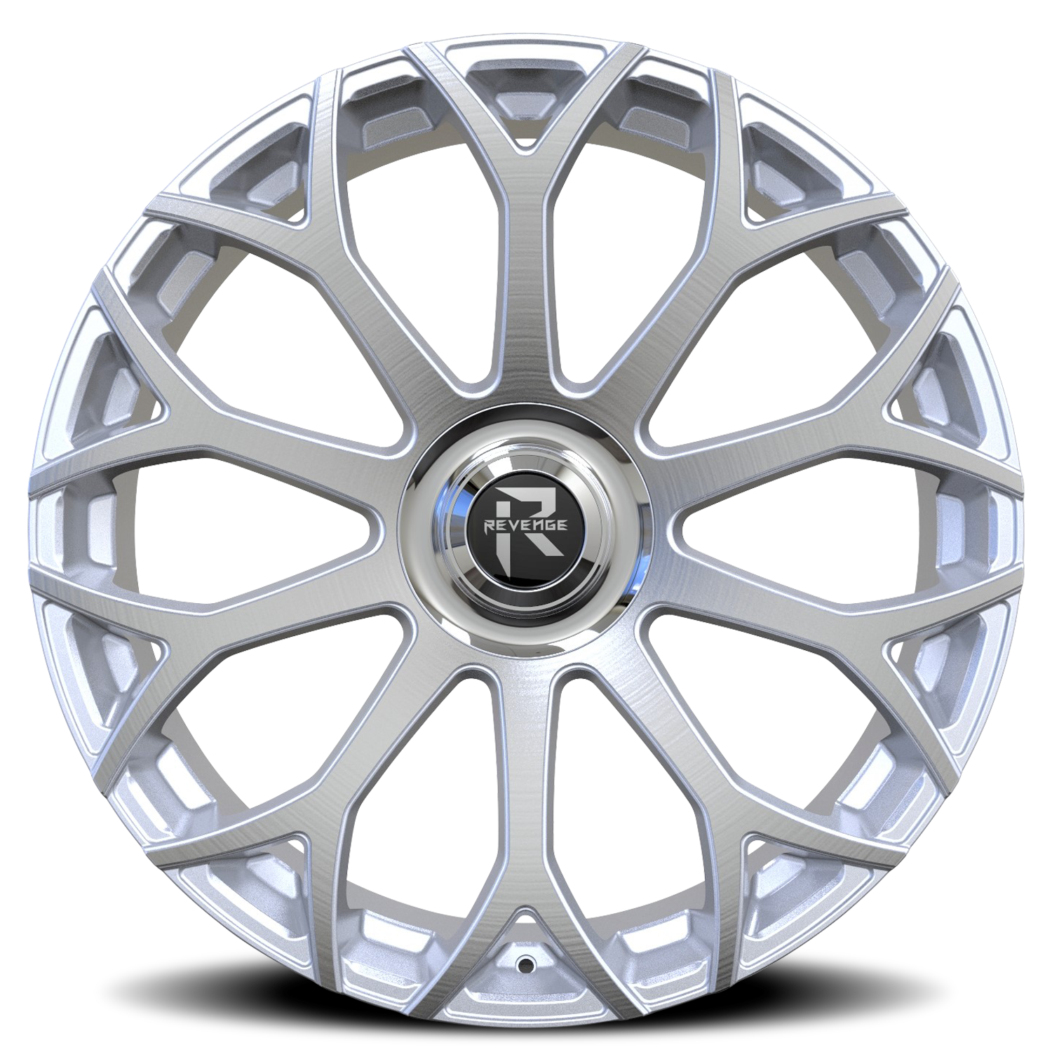 REVENGE LUXURY RL105 28X9.5 25 6X135/6X139.7 BRUSHED SILVER CHROME STAINLESS STEEL LIP