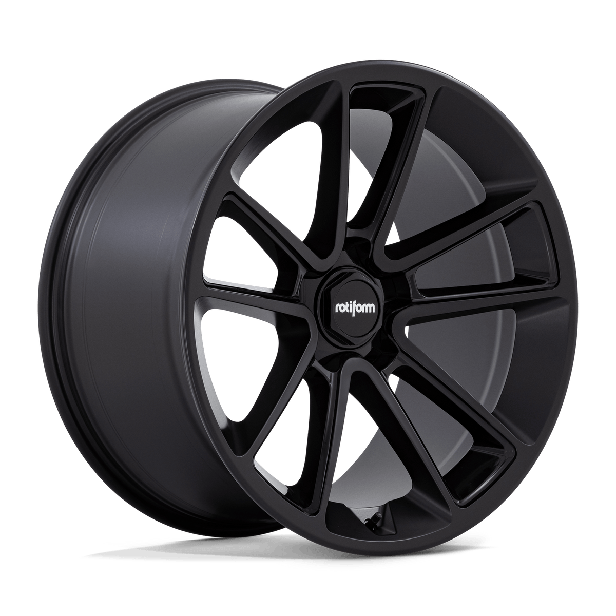 ROTIFORM 1PC R194 BTL 22X12 15 5X120/5X4.72 MATTE BLACK WITH BLACK CAP AND INSIDE SPOKE DETAILS