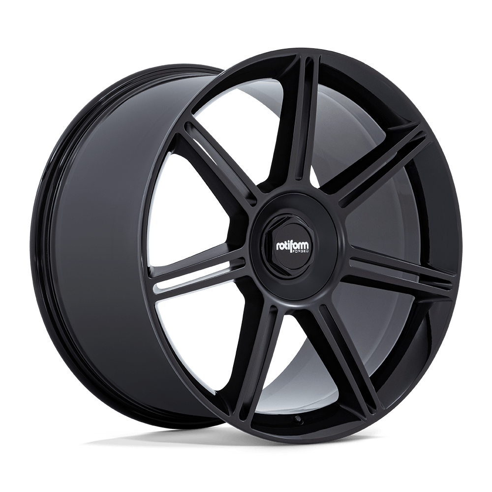 ROTIFORM 1PC FRA 22X10 56 5X130 GLOSS BLACK WITH MATTE BLACK SPOKES