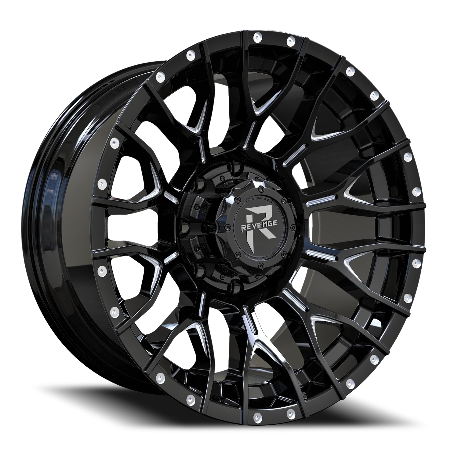 REVENGE OFFROAD RV201 20X10 -19 5X127/5X139.7 BLACK MILLED