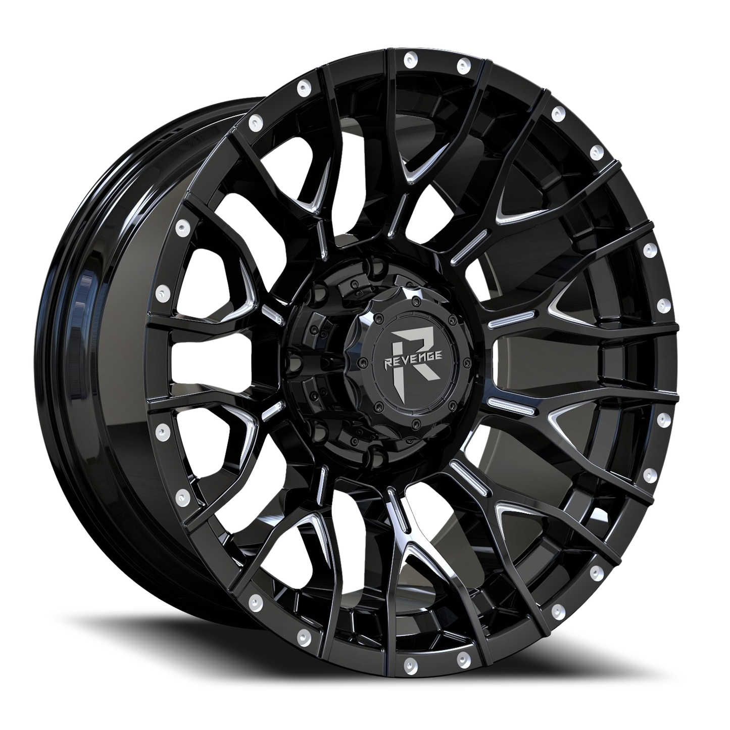 REVENGE OFFROAD RV201 22X12 -44 5X139.7/5X150 BLACK MILLED