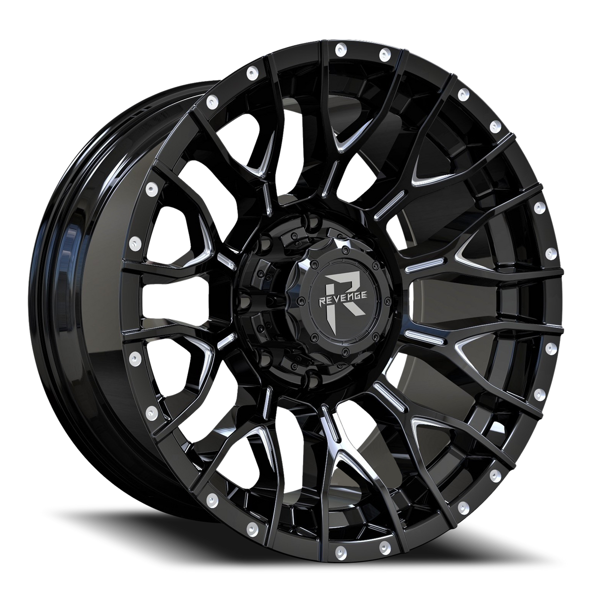 REVENGE OFFROAD RV201 22X12 -44 5X139.7/5X150 BLACK MILLED