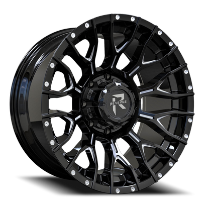 REVENGE OFFROAD RV201 22X12 -44 5X139.7/5X150 BLACK MILLED