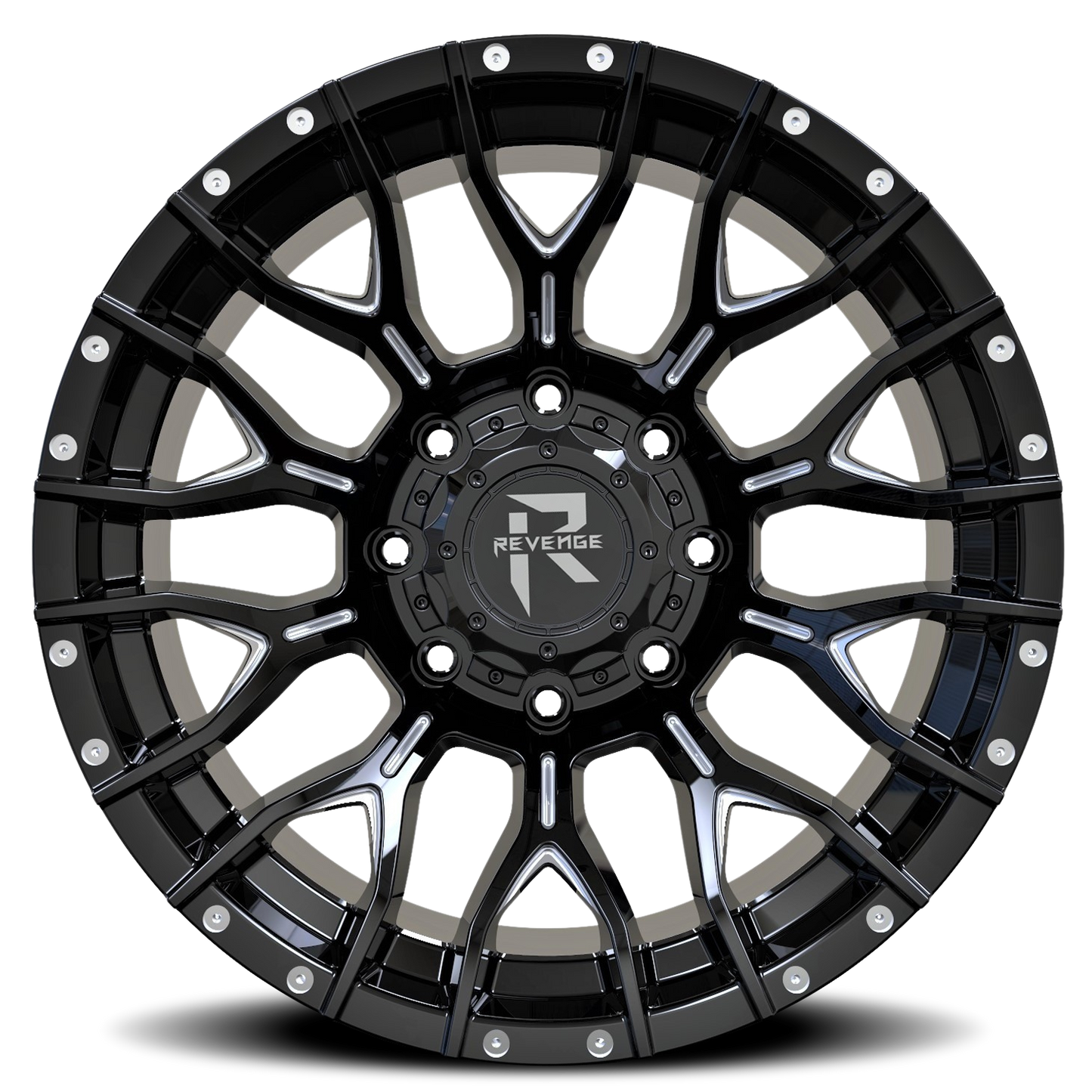 REVENGE OFFROAD RV201 22X12 -44 5X139.7/5X150 BLACK MILLED