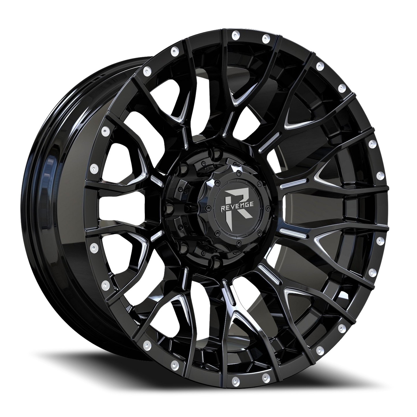 REVENGE OFFROAD RV201 22X12 -44 8X170 BLACK MILLED