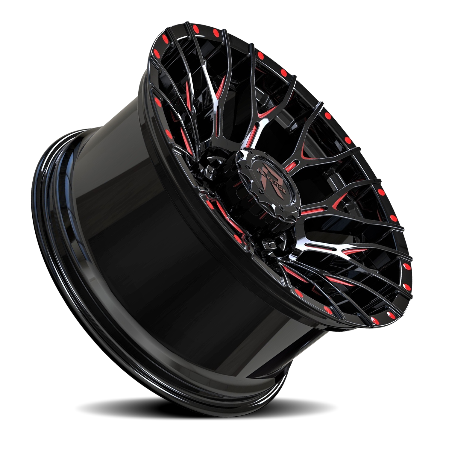 REVENGE OFFROAD RV201 20X10 -19 5X127/5X139.7 BLACK RED MILLED