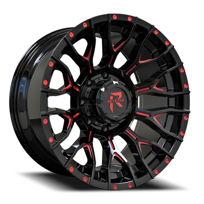 REVENGE OFFROAD RV201 22X12 -44 8X165.1 BLACK RED MILLED
