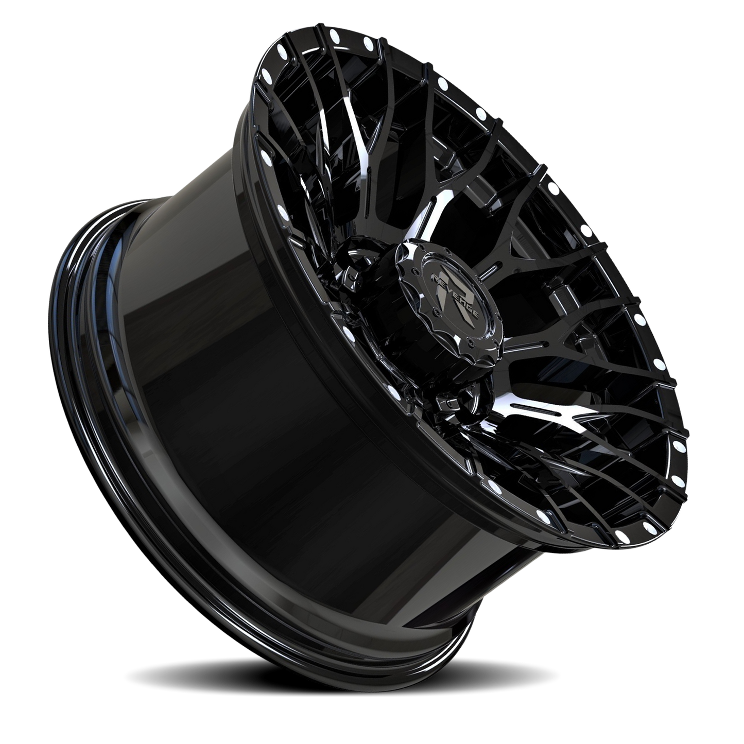 REVENGE OFFROAD RV201 20X10 -19 5X127/5X139.7 GLOSS BLACK RIVETS