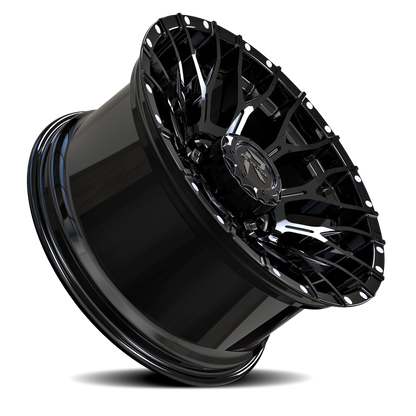 REVENGE OFFROAD RV201 22X12 -44 6X135/6X139.7 GLOSS BLACK RIVETS