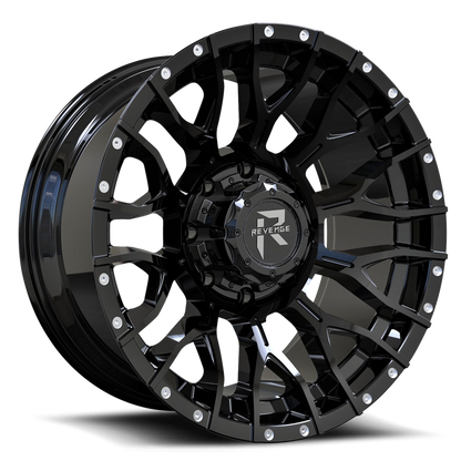 REVENGE OFFROAD RV201 20X9 0 6X135/6X139.7 SATIN BLACK RIVETS