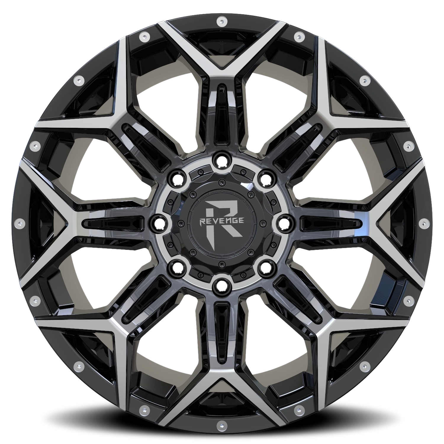 REVENGE OFFROAD RV202 20X10 -19 5X127/5X139.7 BLACK MACHINED