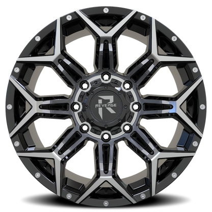 REVENGE OFFROAD RV202 20X9 0 8X170 BLACK MACHINED