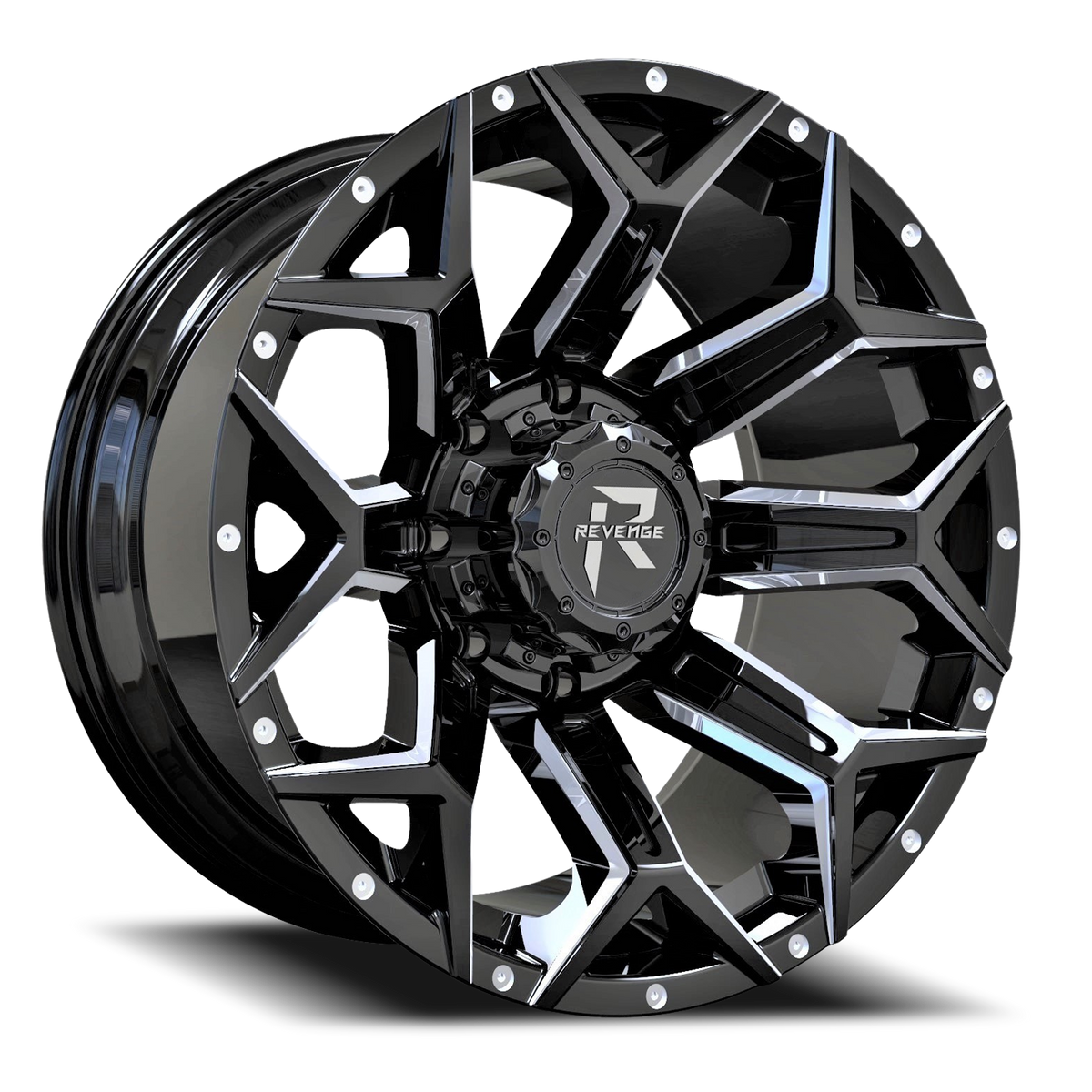 REVENGE OFFROAD RV202 20X10 -19 5X127/5X139.7 BLACK MILLED
