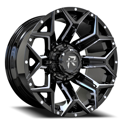 REVENGE OFFROAD RV202 20X10 -19 5X127/5X139.7 BLACK MILLED