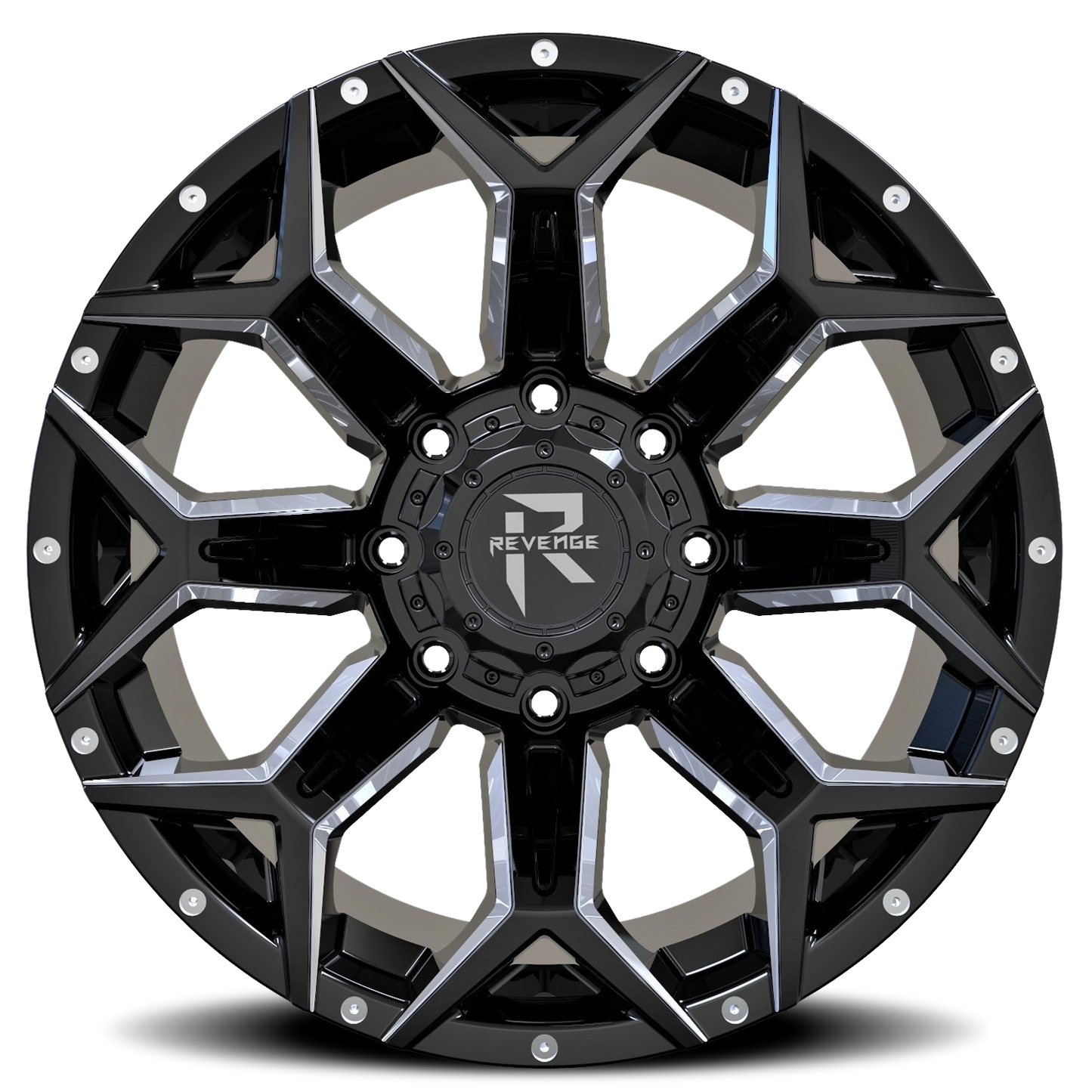 REVENGE OFFROAD RV202 20X10 -19 5X127/5X139.7 BLACK MILLED