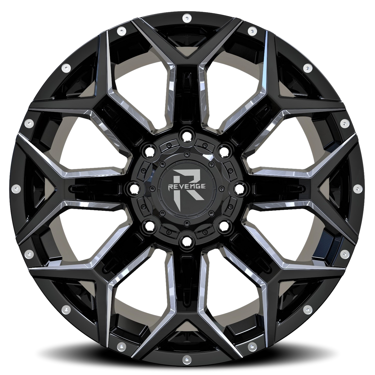 REVENGE OFFROAD RV202 20X10 -19 5X127/5X139.7 BLACK MILLED