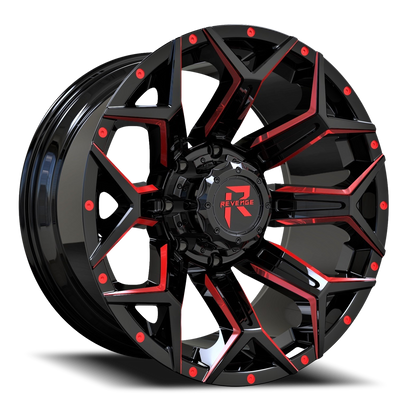 REVENGE OFFROAD RV202 20X10 -19 5X127/5X139.7 BLACK RED MILLED